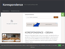 Tablet Screenshot of korespondence.studentske.cz